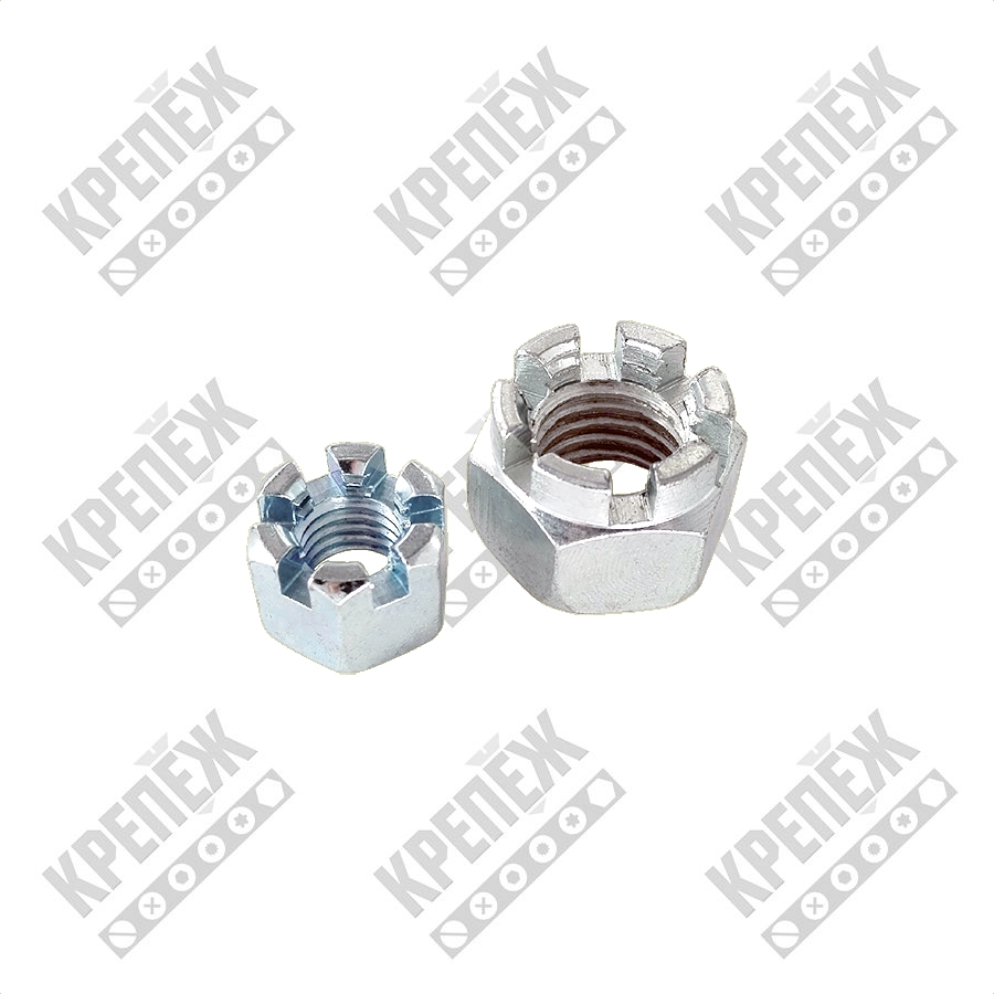 Гайка корончатая М24х1,5 оц. DIN 935