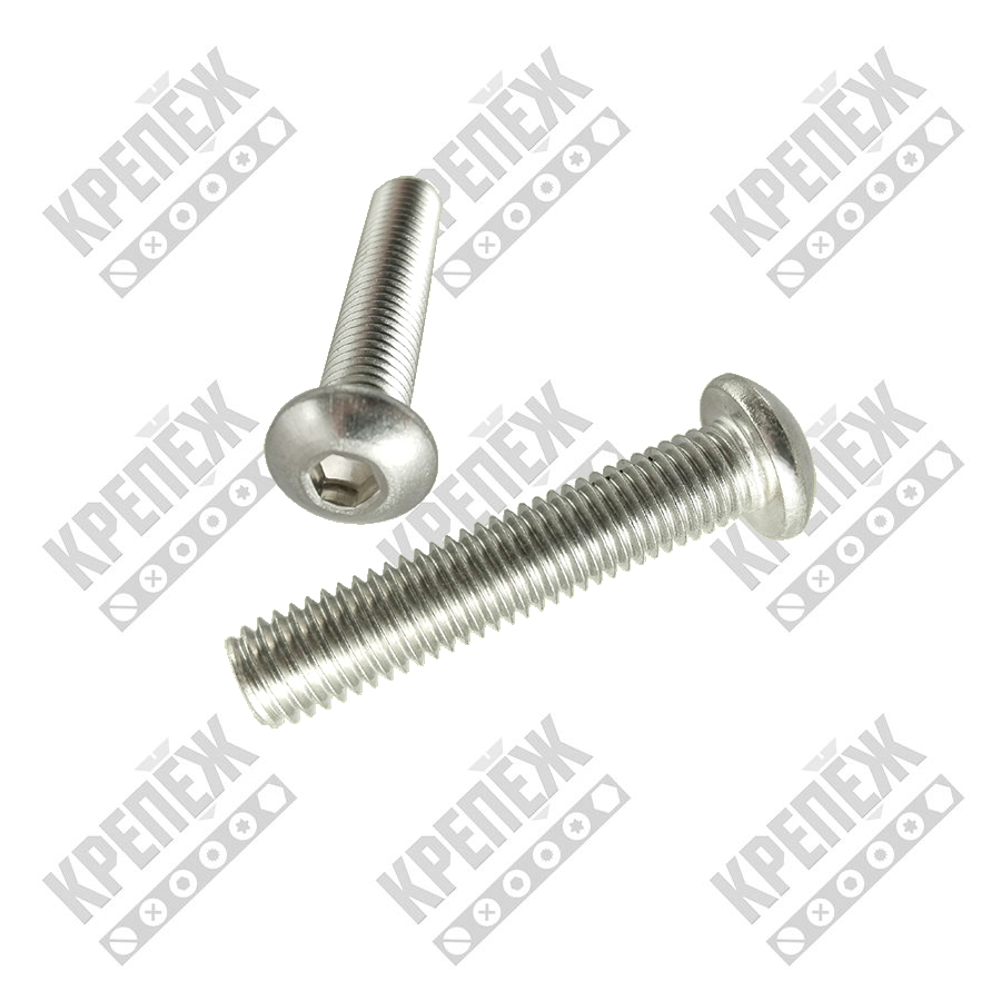 Винт ПКГ 8х30 ISO 7380 внутр. шестигр. нерж.